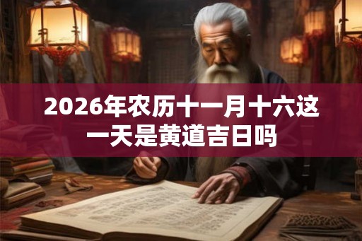 2026年农历十一月十六这一天是黄道吉日吗