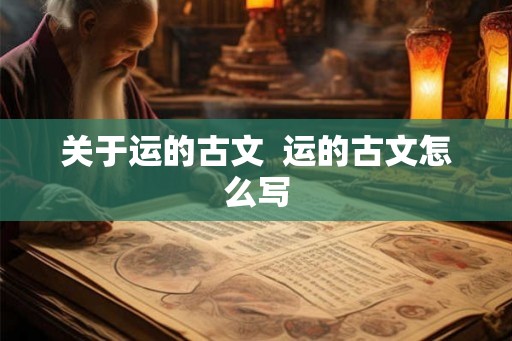 关于运的古文  运的古文怎么写