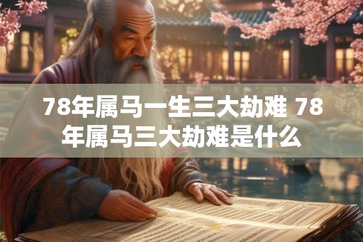 78年属马一生三大劫难 78年属马三大劫难是什么