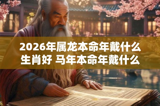 2026年属龙本命年戴什么生肖好 马年本命年戴什么属相转运