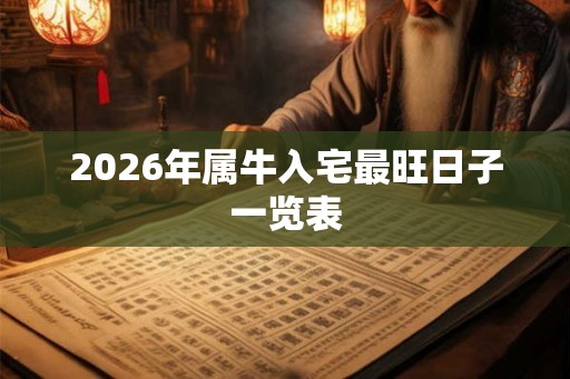 2026年属牛入宅最旺日子一览表