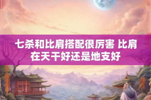 七杀和比肩搭配很厉害 比肩在天干好还是地支好