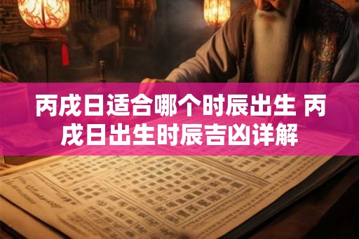 丙戌日适合哪个时辰出生 丙戌日出生时辰吉凶详解