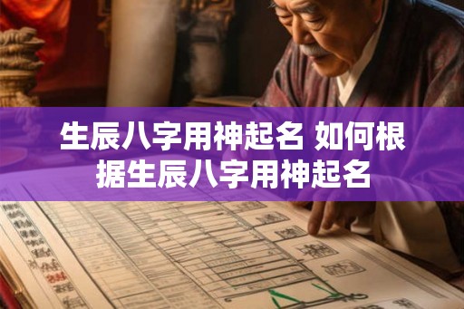 生辰八字用神起名 如何根据生辰八字用神起名