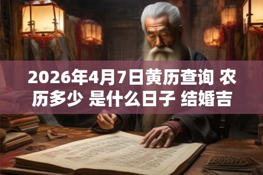 2026年4月7日黄历查询 农历多少 是什么日子 结婚吉时 2026年4月7日黄历查询 农历多少 是什么日子 结婚吉时