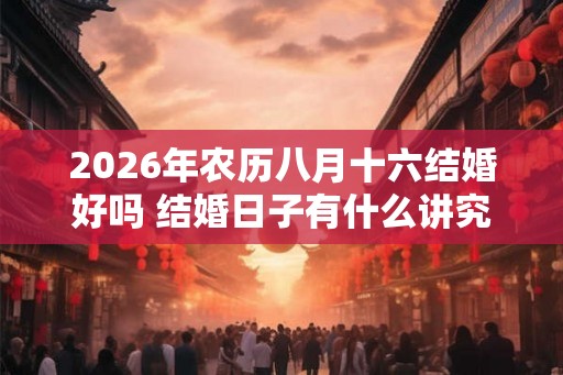2026年农历八月十六结婚好吗 结婚日子有什么讲究