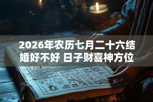 2026年农历七月二十六结婚好不好 日子财喜神方位