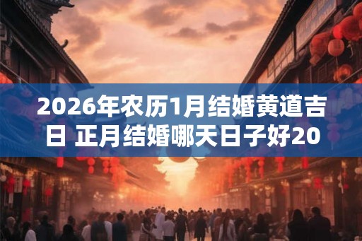 2026年农历1月结婚黄道吉日 正月结婚哪天日子好2026