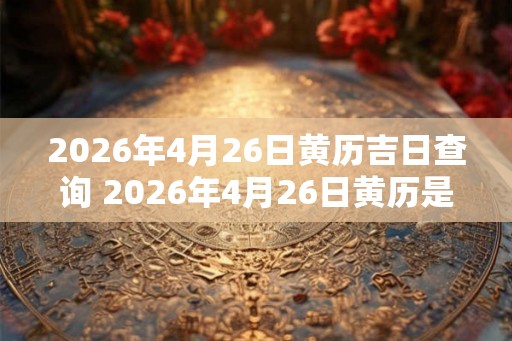 2026年4月26日黄历吉日查询 2026年4月26日黄历是吉日吗