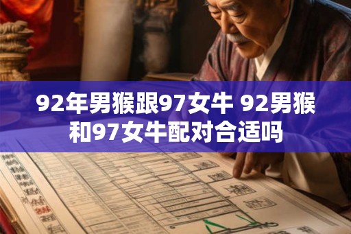 92年男猴跟97女牛 92男猴和97女牛配对合适吗