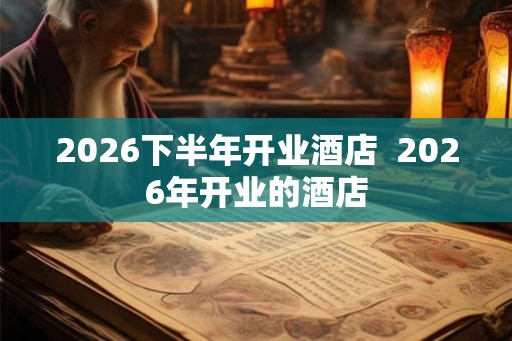 2026下半年开业酒店  2026年开业的酒店