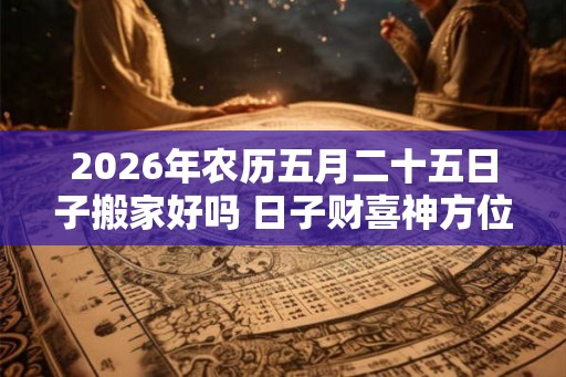 2026年农历五月二十五日子搬家好吗 日子财喜神方位