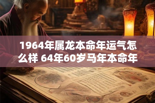 1964年属龙本命年运气怎么样 64年60岁马年本命年财运如何