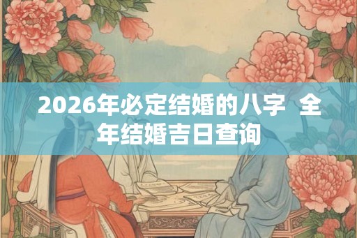2026年必定结婚的八字  全年结婚吉日查询