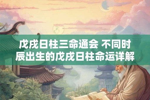 戊戌日柱三命通会 不同时辰出生的戊戌日柱命运详解 戊戌日柱三命通会 不同时辰出生的戊戌日柱命运详解