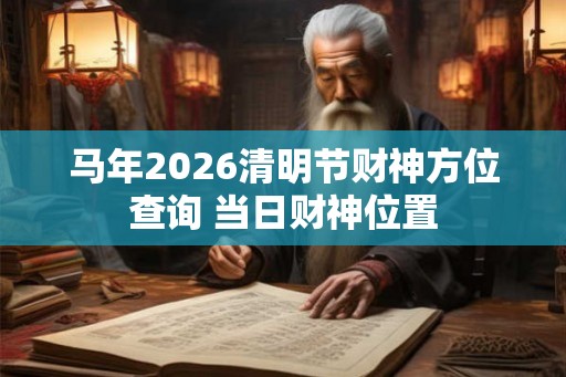 马年2026清明节财神方位查询 当日财神位置