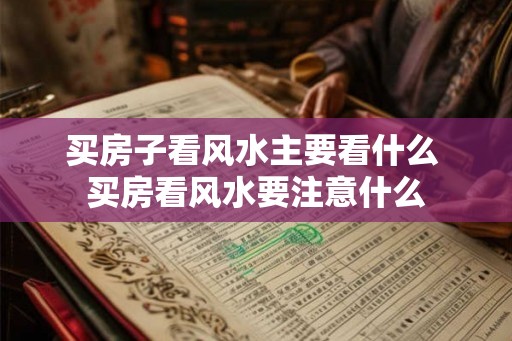 买房子看风水主要看什么 买房看风水要注意什么