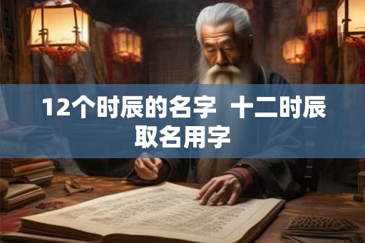 12个时辰的名字  十二时辰取名用字