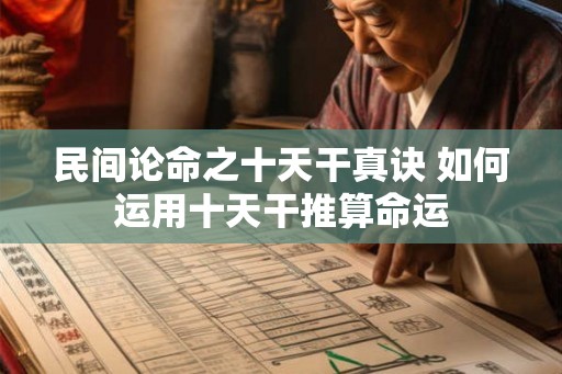 民间论命之十天干真诀 如何运用十天干推算命运