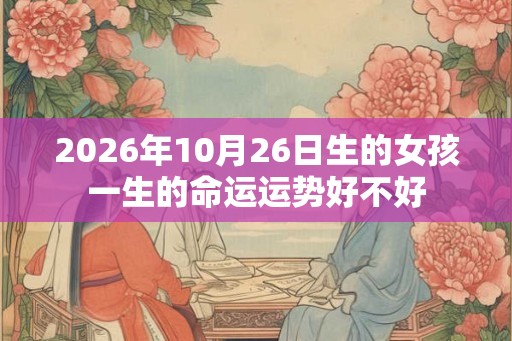 2026年10月26日生的女孩一生的命运运势好不好