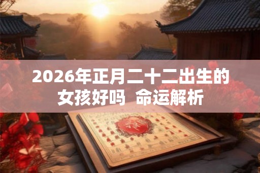 2026年正月二十二出生的女孩好吗 命运解析 2026年正月二十二出生的女孩好吗 命运解析