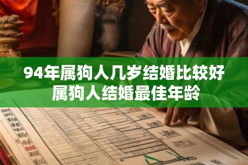 94年属狗人几岁结婚比较好 属狗人结婚最佳年龄