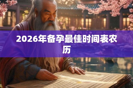 2026年备孕最佳时间表农历
