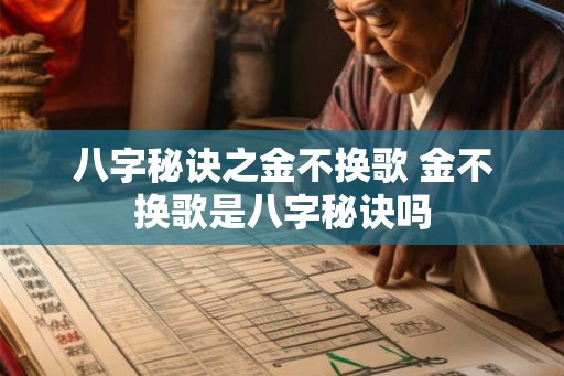 八字秘诀之金不换歌 金不换歌是八字秘诀吗