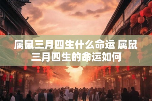 属鼠三月四生什么命运 属鼠三月四生的命运如何