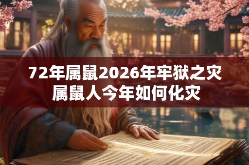 72年属鼠2026年牢狱之灾 属鼠人今年如何化灾