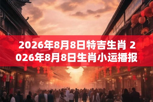 2026年8月8日特吉生肖 2026年8月8日生肖小运播报