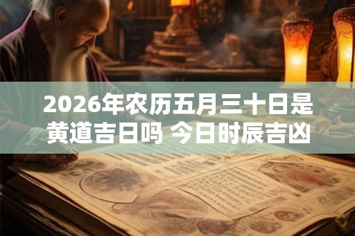 2026年农历五月三十日是黄道吉日吗 今日时辰吉凶