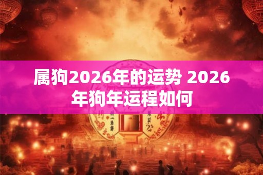 属狗2026年的运势 2026年狗年运程如何