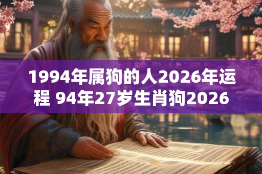 1994年属狗的人2026年运程 94年27岁生肖狗2026年运势
