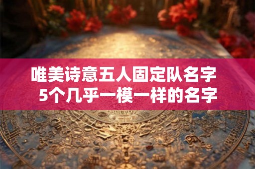 唯美诗意五人固定队名字  5个几乎一模一样的名字