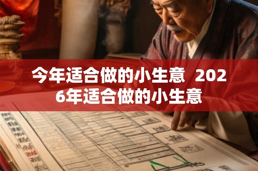 今年适合做的小生意  2026年适合做的小生意