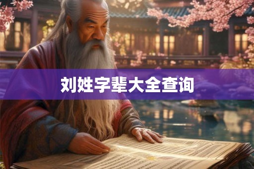 刘姓字辈大全查询 刘姓字辈大全查询