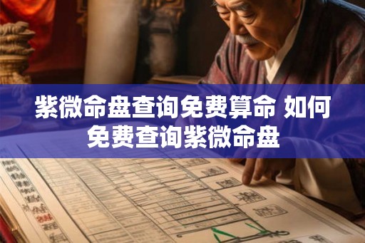 紫微命盘查询免费算命 如何免费查询紫微命盘