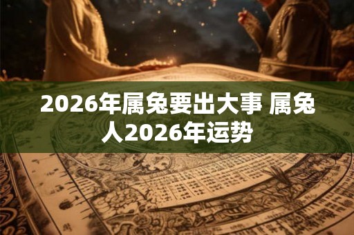 2026年属兔要出大事 属兔人2026年运势
