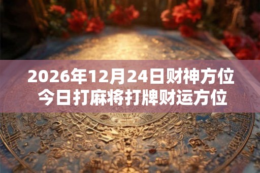 2026年12月24日财神方位 今日打麻将打牌财运方位