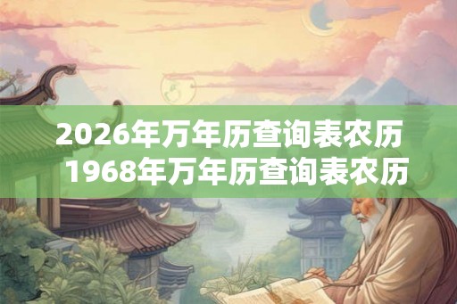2026年万年历查询表农历 1968年万年历查询表农历 2026年万年历查询表农历 1968年万年历查询表农历