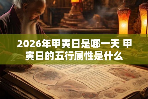 2026年甲寅日是哪一天 甲寅日的五行属性是什么