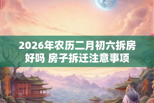 2026年农历二月初六拆房好吗 房子拆迁注意事项