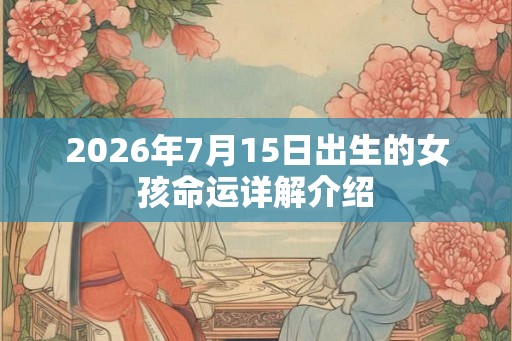 2026年7月15日出生的女孩命运详解介绍