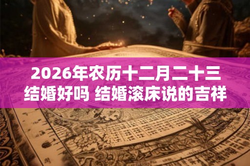 2026年农历十二月二十三结婚好吗 结婚滚床说的吉祥话 2026年农历十二月二十三结婚好吗 结婚滚床说的吉祥话