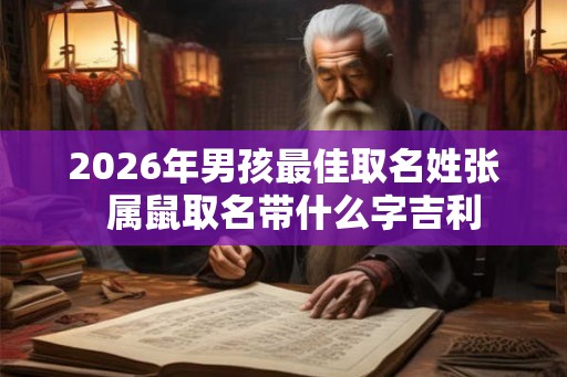 2026年男孩最佳取名姓张  属鼠取名带什么字吉利