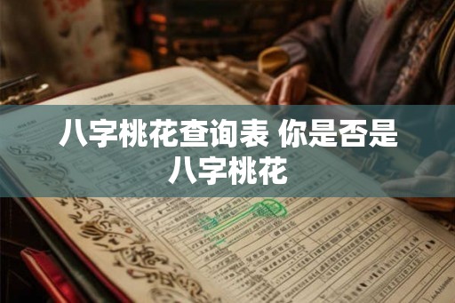 八字桃花查询表 你是否是八字桃花