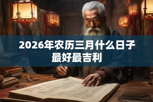 2026年农历三月什么日子最好最吉利