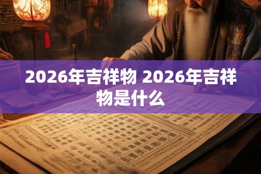 2026年吉祥物 2026年吉祥物是什么