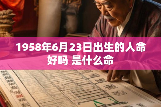 1958年6月23日出生的人命好吗 是什么命